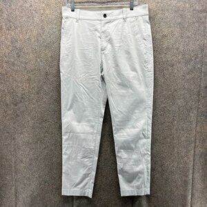 Nike Dri Fit Pants Men 32x30 White Chino Flat Front Slim Fit Golf Golfer Stretch